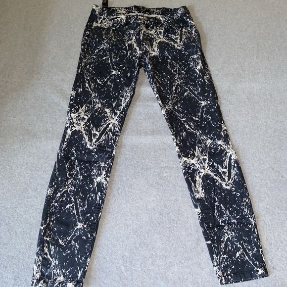 bebe Denim - bebe Jeans Women's 28 Skinny Pants Black‎ White Marble Print Stretch Mid Rise